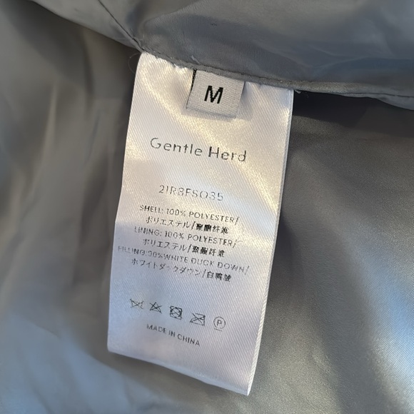 Gentle Herd Spice Ice Blue Down Filled Short Quilted Retro Puffer Jacket Size M - Picture 11 of 12